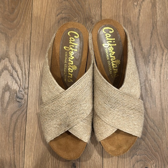 Californians Vintage Collection Women’s Georgia Jute Wedge Sandal Beige Size 9 - Picture 3 of 8